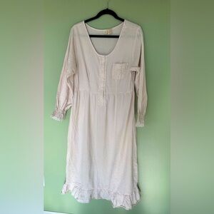 Vtg 70's Victoria's Secret Gold Crown Label Cotton Nightgown Cottagecore Sz L‌‌
